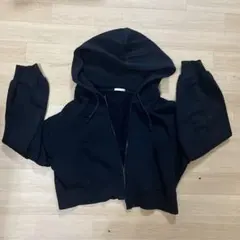 GU ブラック フルジップ パーカー L