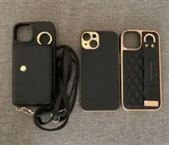 ブラック iPhone14用ケース 3点セット
