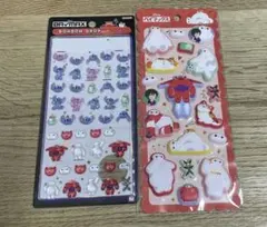 ボンボンドロップシールミニ　ベイマックス スティッチお裾分け　マシュマロシール