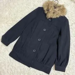 NICE CLAUP 中綿ブルゾン ジャケット ファー付き ウール混 冬コート