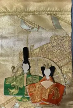 雛飾り　豪華正絹帯リメイク　別売タペストリー¥1650