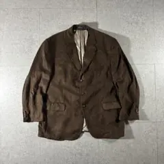 CHAPS Ralph laurenブラウンスウェードテーラードジャケットくるみ