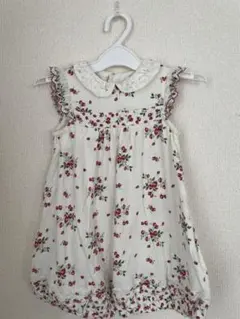 sense of wonder 赤いイチゴ柄ノースリーブワンピース　90㎝