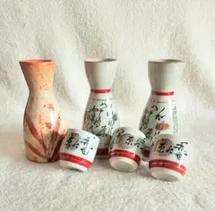 ★即日発送　匿名配送★徳利　お猪口　酒器セット　古物　紅色　金色　銀色　瓢箪