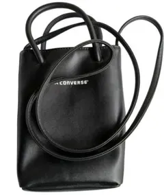 綺麗め　CONVERSE 　ブラック　スマホショルダーバッグ