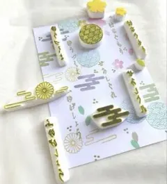 【和歌模様＊余白を楽しむ和の消しゴムはんこ】四季折々の豪華十種おまとめセット