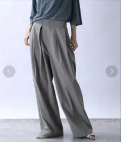 JEANASIS ダブルタックワイドパンツ グレー