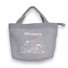 PEANUTS スヌーピー トートバッグ グレー SNOOPY ランチバッグ