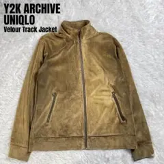 Y2K Old UNIQLO Velour Track Faded Camel