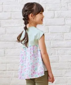 エニィファム anyFAM バックシャン Tシャツ ミント アイス柄 130