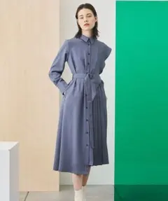 UNITED TOKYO アシメケーププリーツワンピース