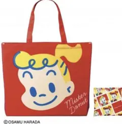 【匿名配送】ミスド×原田治 エコバッグ レッド