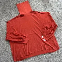 THE SHOP TK タートルネック ゆったりカットソー　L オレンジ