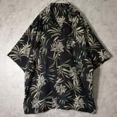 Theory セオリー オープンカラーシャツ L 黒 ボタニカル 開襟シャツ Theory セオリー オープンカラーシャツ L 黒 ボタニカル 開襟シャツ