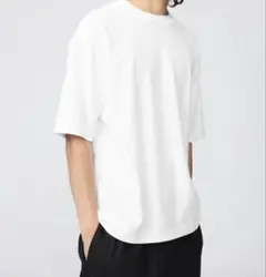 ユニクロ UNIQLO エアリズムコットンオーバーサイズ Tシャツ5分袖 白 M