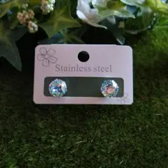 【SWAROVSKI】サージカルステンレス ピアス 8mm ハンドメイド ⑪