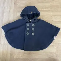 ミキハウス フリースポンチョ ネイビー　70 80