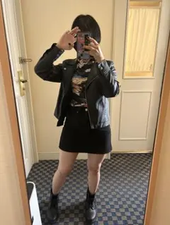 黒デニムミニスカート