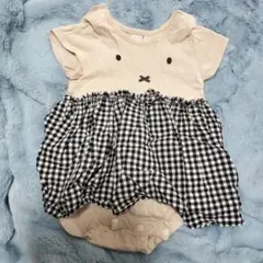 petit main ギンガムチェックロンパース 70
