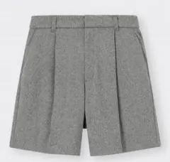 GU グレー プリーツ ショートパンツ Lサイズ