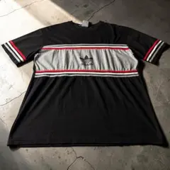 00s adidas トレフォイル 切替デザイン Tシャツ ライン　アディダス