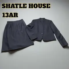【美品】大きいサイズ SHATLE HOUSE ノーカラースーツ セットアップ