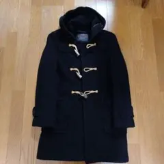 英国製　ブラック　ダッフルコート ウール　本物　冬物　高品質