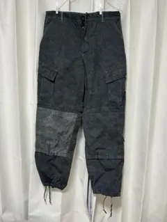 ミリタリーパンツ 後染め ブラック カーゴパンツ ヴィンテージ 古着 リメイク