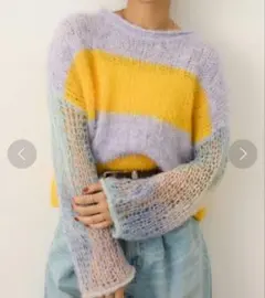 RODEO CROWNS WIDE BOWL アームメッシュニットトップス