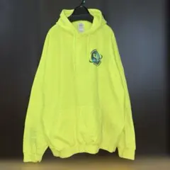 古着GILDAN USG プルオーバーパーカー ネオンイエロー ヴィンテージ