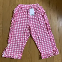 pairmanon サイドフリルリブパンツ ピンクチェック 110のサムネイル