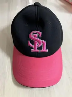 お値下げ！！ソフトバンクホークス　メッシュキャップ 黒✖️ピンク