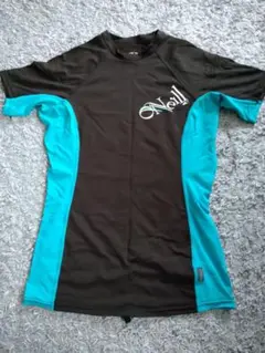 【美品】O'Neill ラッシュガード レディース　ブラウン×ターコイズ