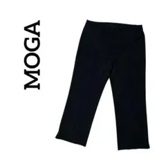 MOGA モガ センタープレス ストレートパンツ スラックス ブラック 七分丈
