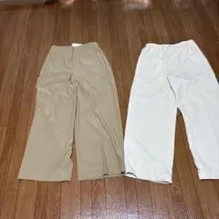 ベージュ・ホワイト ワイドパンツ・イージーパンツ