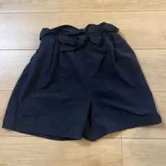 キッズ用 ネイビー ハーフパンツ リボン付き