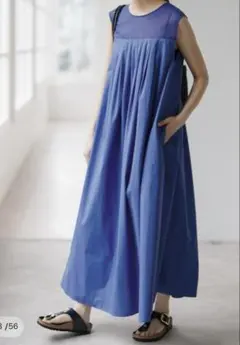 シアーヨーク切替ワンピース スピックアンドスパン　ブルー　36
