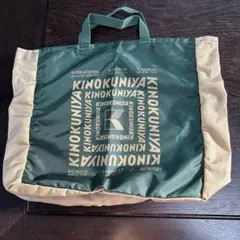 KINOKUNIYA エコバッグ グリーン/ベージュ