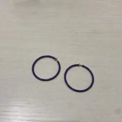 紫のフープイヤリング