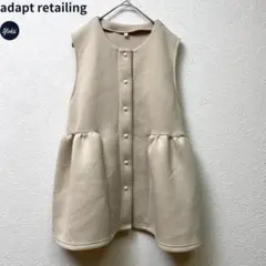 adapt retailing ベスト 丸首 ボタン Mサイズ ベージュ系