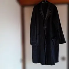 ヘリンボーン柄 藍紺 ロングコート