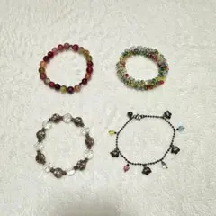 カラフルビーズ ブレスレット4点セット