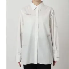 SLOBE IENA 刺繍入り長袖シャツ ホワイト