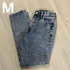 ハイウエストライトブルーデニム M ウエストゴム付き レディースパンツ
