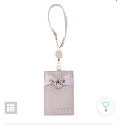 Maison de FLEURカラフルビジューリボンリール付きパスケース