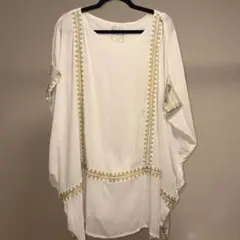 BEARDSLEY チュニック ホワイト ゴールド刺繍中古のサムネイル