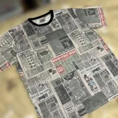 VISION STREET WEAR・総柄プリントTシャツ・ベージュ・3XL相当のサムネイル