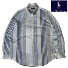 美品【ラルフローレン】マルチストライプ　OX BDシャツ クラシックフィット