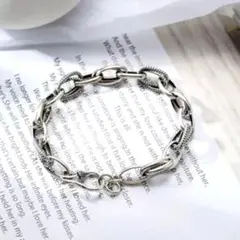 チェーンブレスレット　シルバー フック 釣り針 韓国 ジュエリー アクセサリー