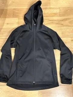 【ユニクロ】女性　No.176744 ブロックテックフリースパーカー　L　黒